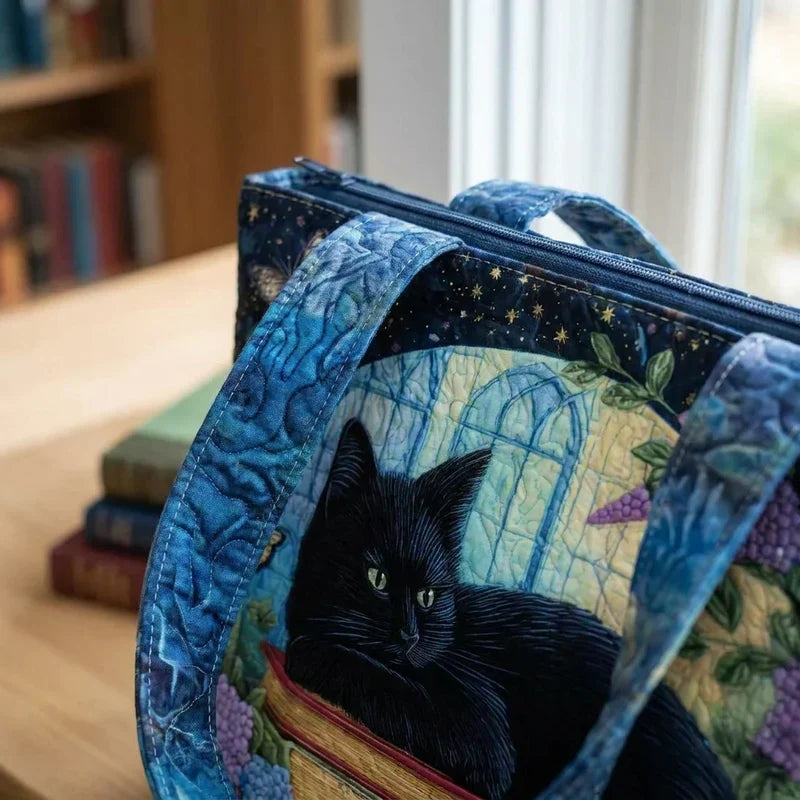 Handcrafted Bag | The Black Cat and the Books Margaret York
