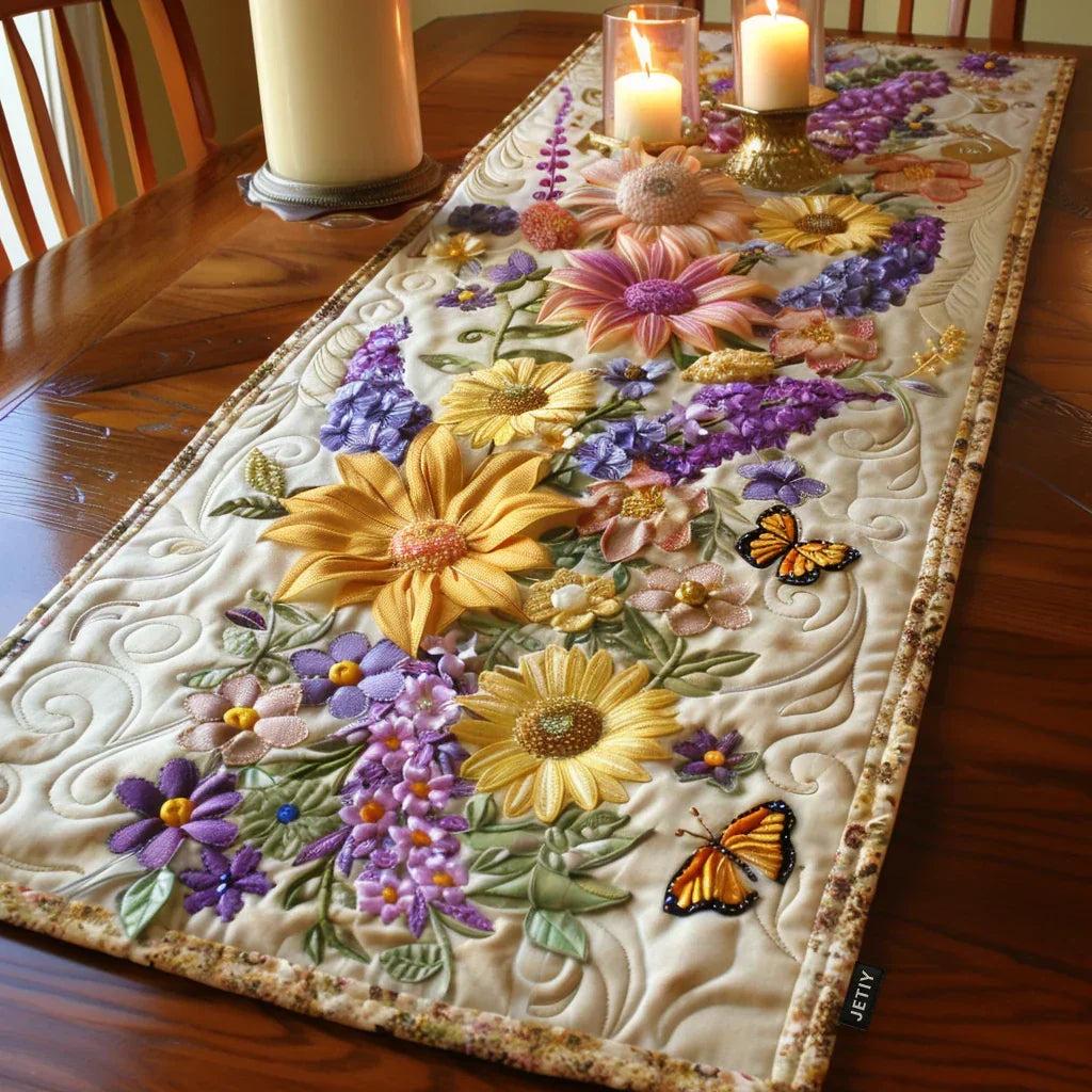 Blooming Garden Quilted Table Runner Margaret York
