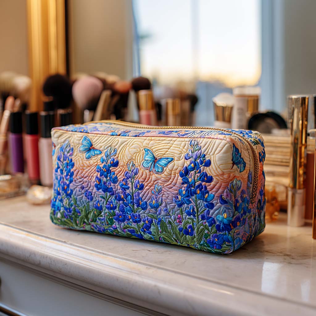 Padded Makeup Bag Blue Butterfly Margaret York