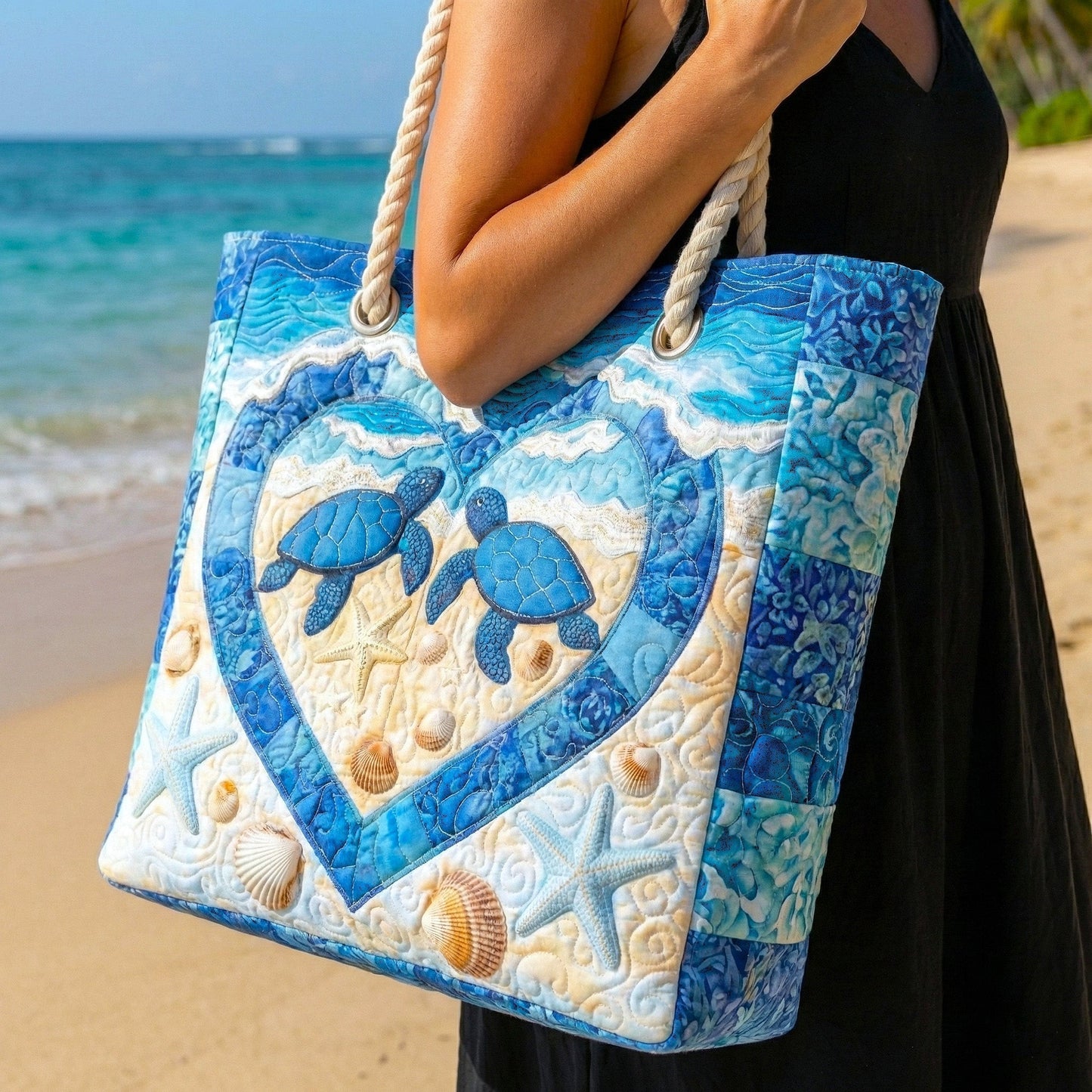 Handcrafted Beach Bag | Turtle Serenity Margaret York