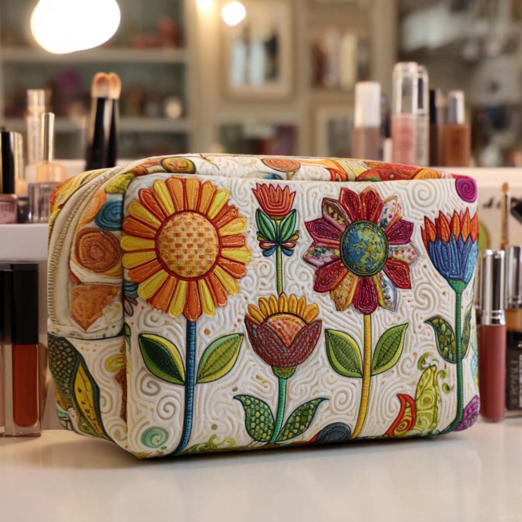 Padded Makeup Bag Happy Bloom Margaret York