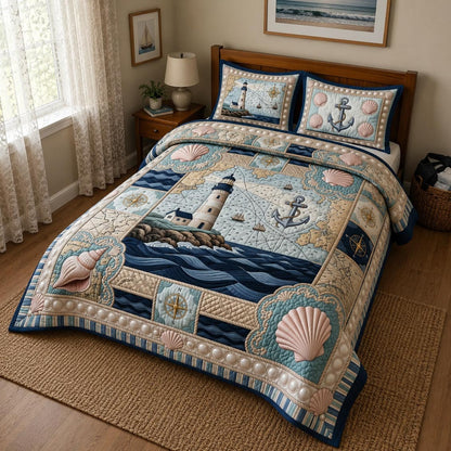 Sea Escape 3-Piece Quilted Bedspread Set Margaret York