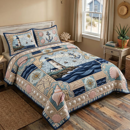 Sea Escape 3-Piece Quilted Bedspread Set Margaret York