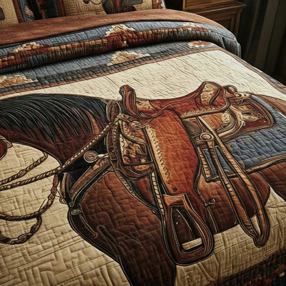Prairie Horse 3-Piece Quilted Bedding Set Margaret York