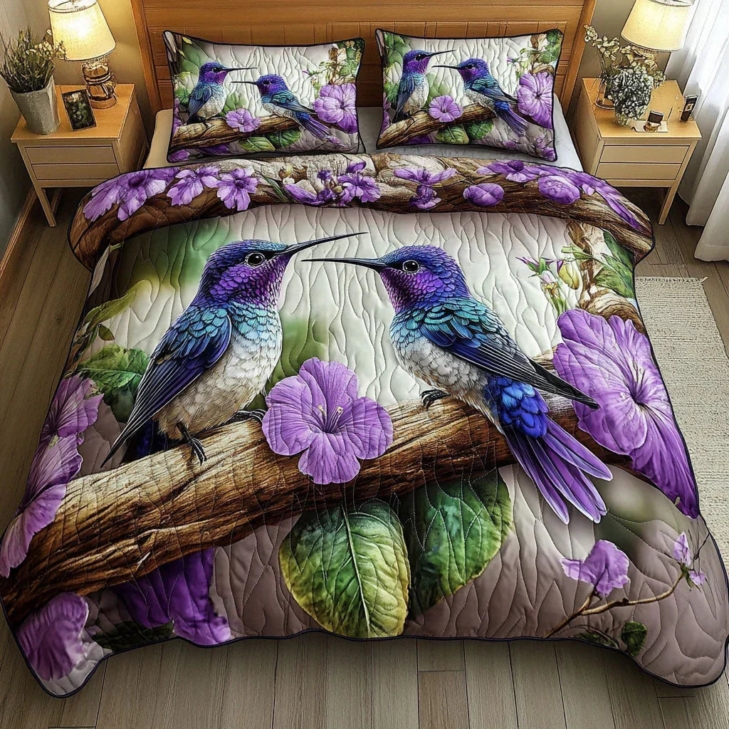 3-Piece Padded Bed Set - Bird Sanctuary Design Margaret York
