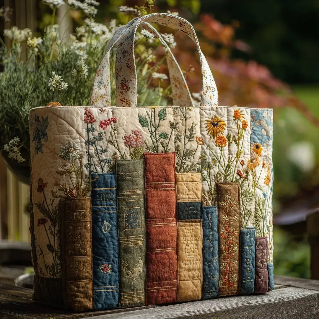 Handcrafted Bag | Books and Flowers Margaret York