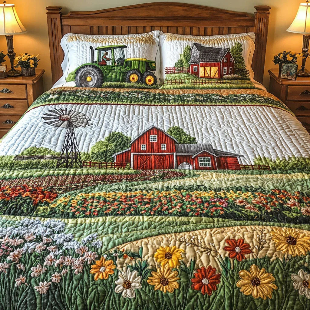 3-Piece Happy Farm Quilted Bedding Set Margaret York