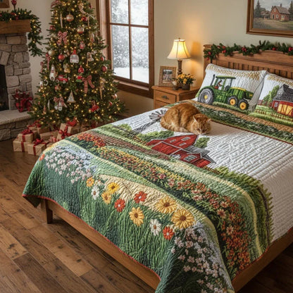 3-Piece Happy Farm Quilted Bedding Set Margaret York