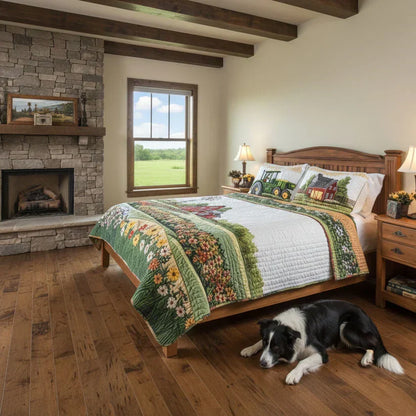 3-Piece Happy Farm Quilted Bedding Set Margaret York