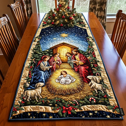 Star of Bethlehem Quilted Table Runner Margaret York
