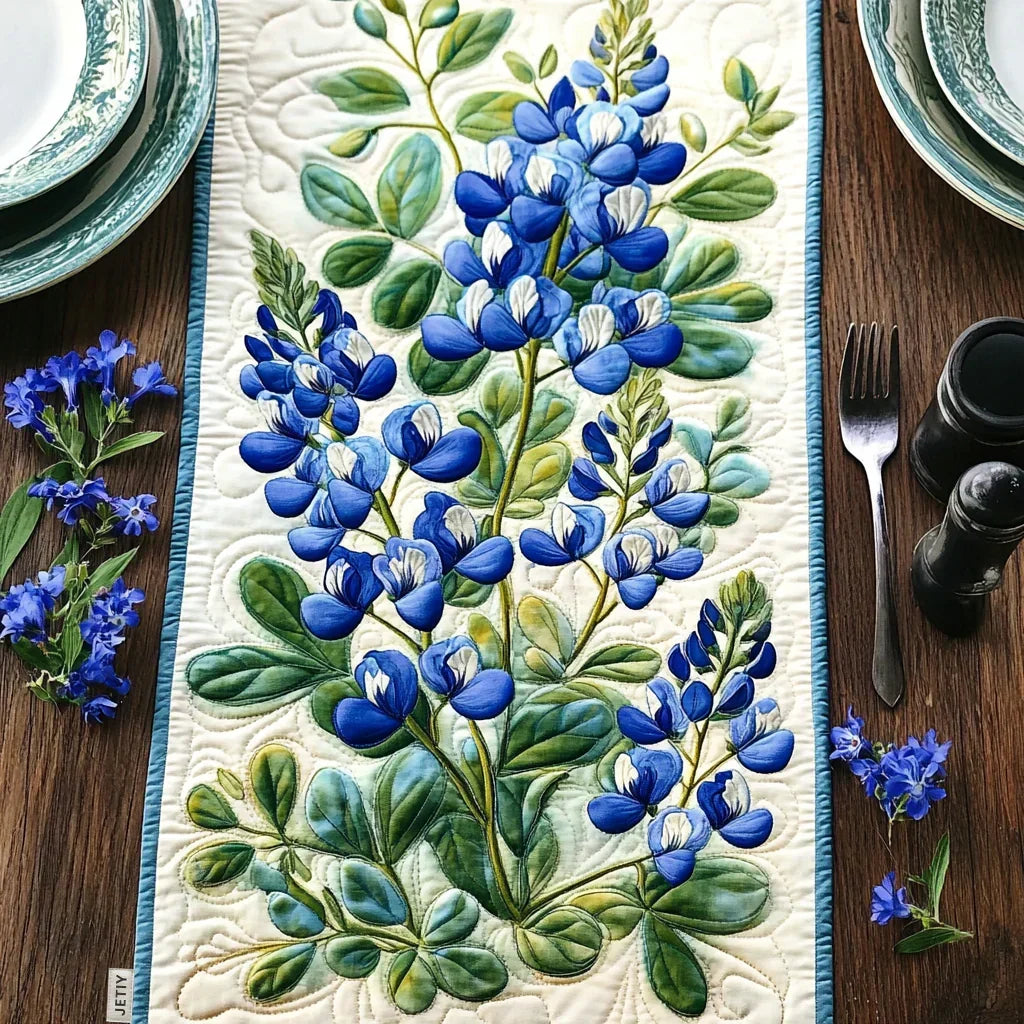 Lupin Serenade Quilted Table Runner Margaret York