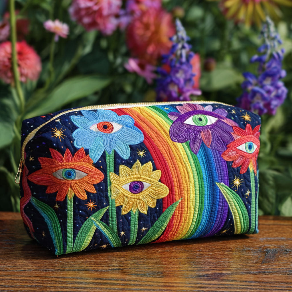 Boho Fungus Quilted Makeup Bag Margaret York