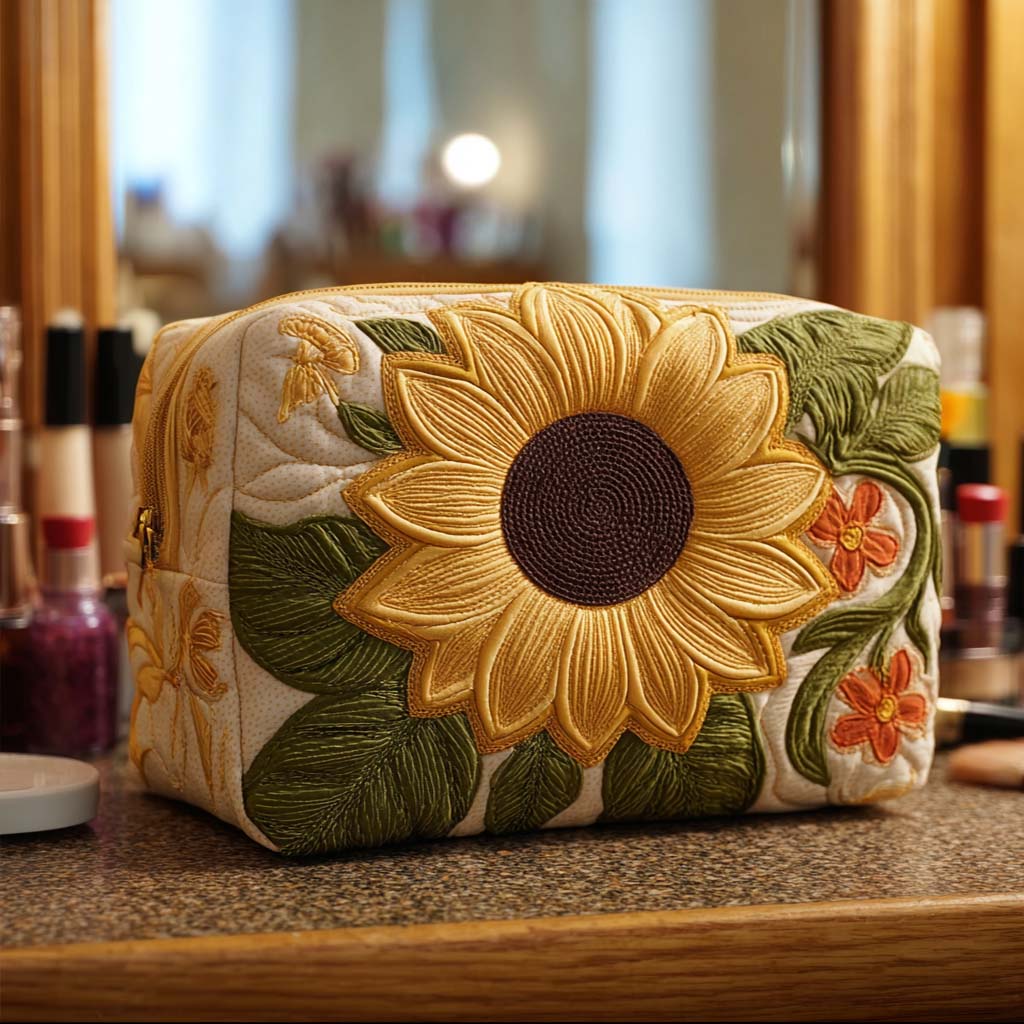 Quilted Makeup Bag Bright Blossom Margaret York