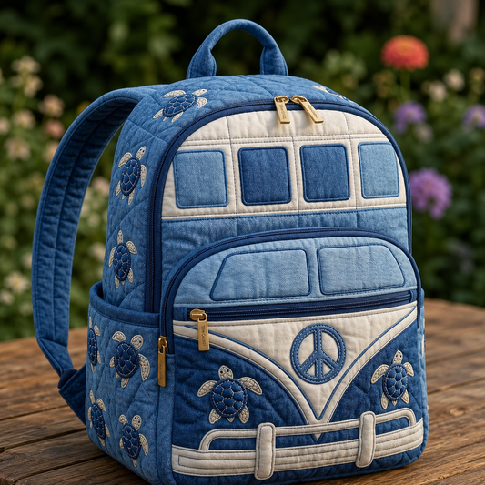 Boho Backpack — Denim & Sea Turtles Margaret York
