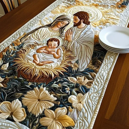 Divine Crèche Quilted Table Runner Margaret York