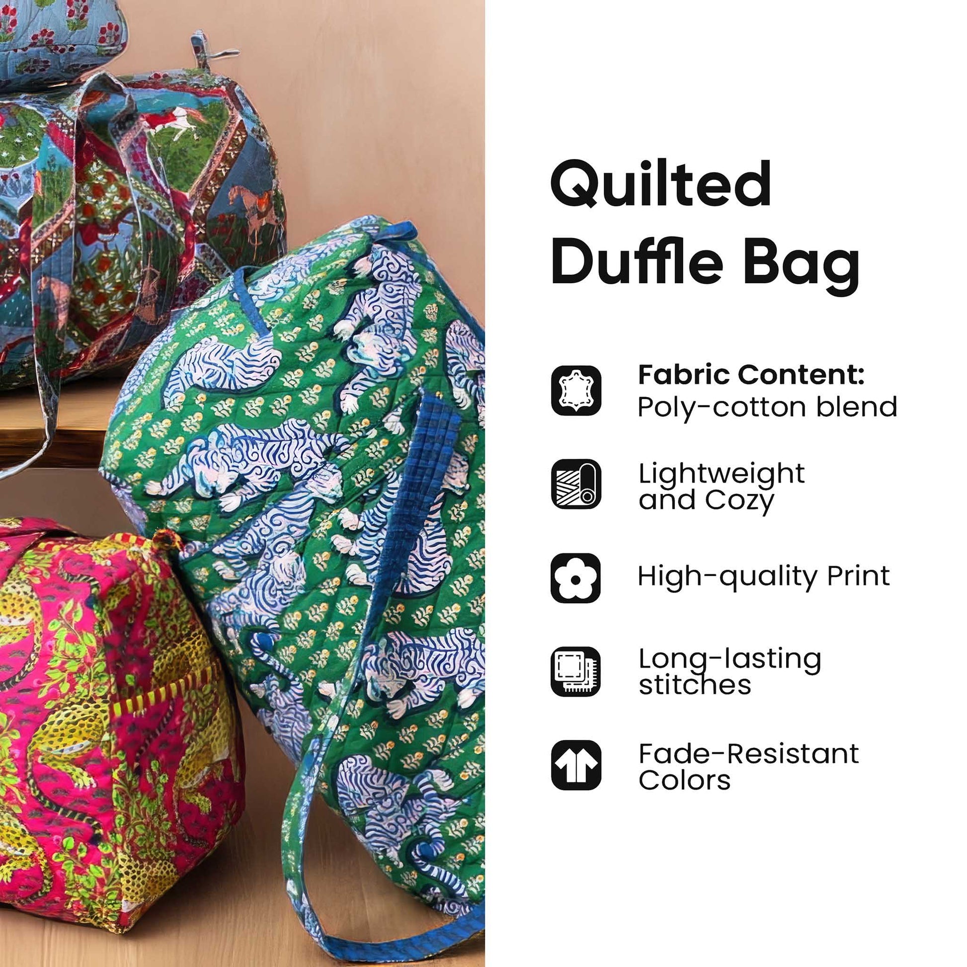 Hippie Van Quilted Duffle Bag - Model GFTOMA3628 Margaret York