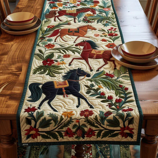 Equestrian Art Quilted Table Runner Margaret York