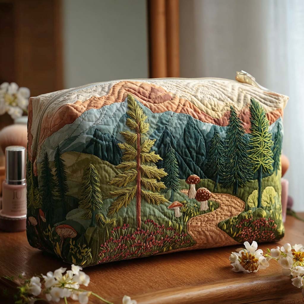 Quilted Makeup Bag Eternal Forest Margaret York