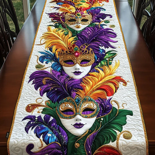 Carnival Masks Quilted Table Runner Margaret York