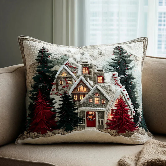 Frosty Night Quilted Cushion Cover Margaret York