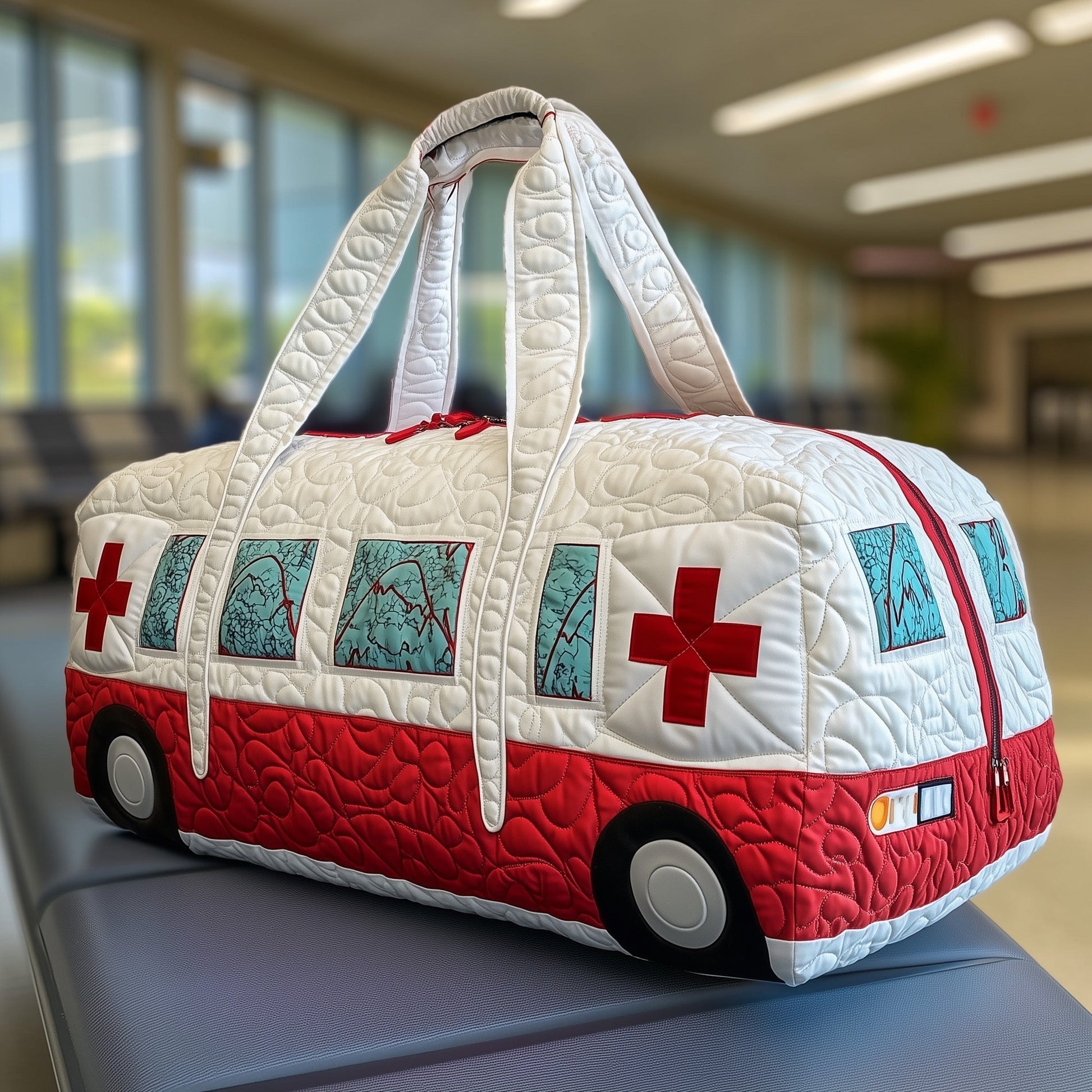 Ambulance-Themed Quilted Duffle Bag - Model GFTOHD10994 Margaret York