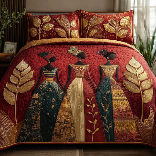 Golden Queens 3-Piece Quilted Bedding Set Margaret York