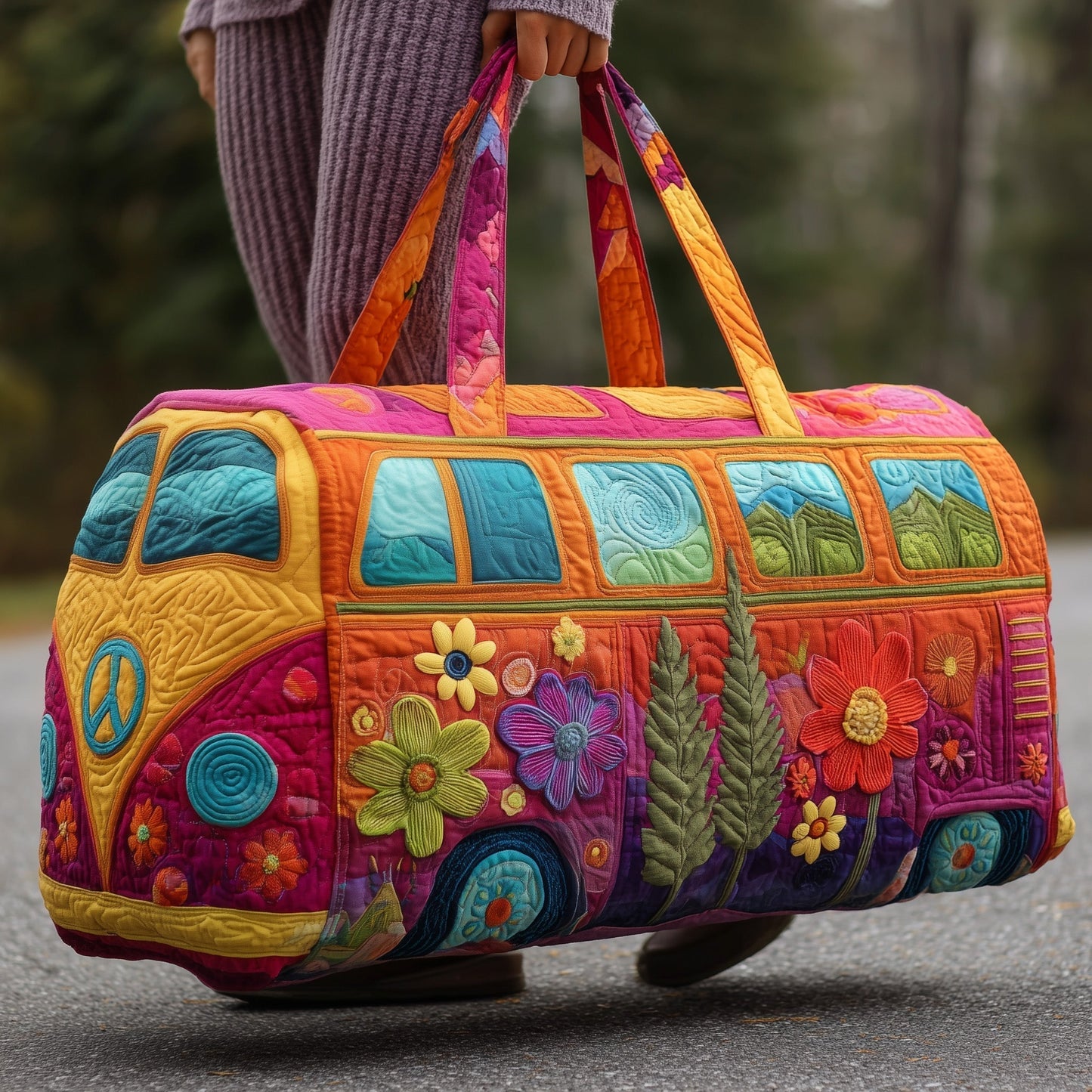 Hippie Van Quilted Duffle Bag - Model GFTOMA3628 Margaret York