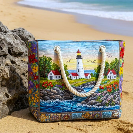Handcrafted Beach Bag | Lighthouse Glow Margaret York
