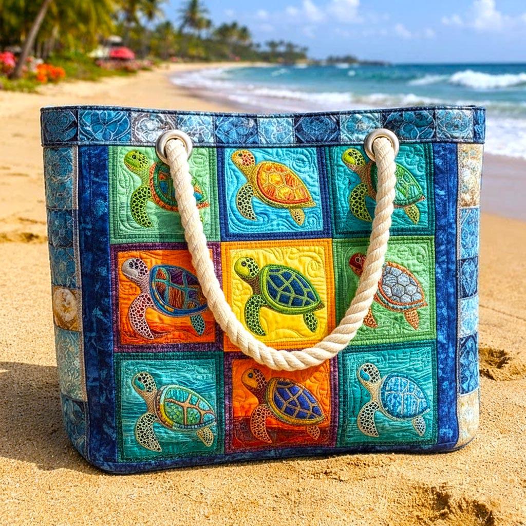 Handcrafted Beach Bag | Turtle Tranquil Margaret York