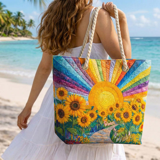 Handcrafted Beach Bag | Rainbow Sun Margaret York