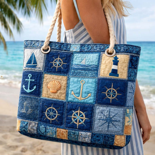 Handcrafted Beach Bag | Blue Nautical Margaret York