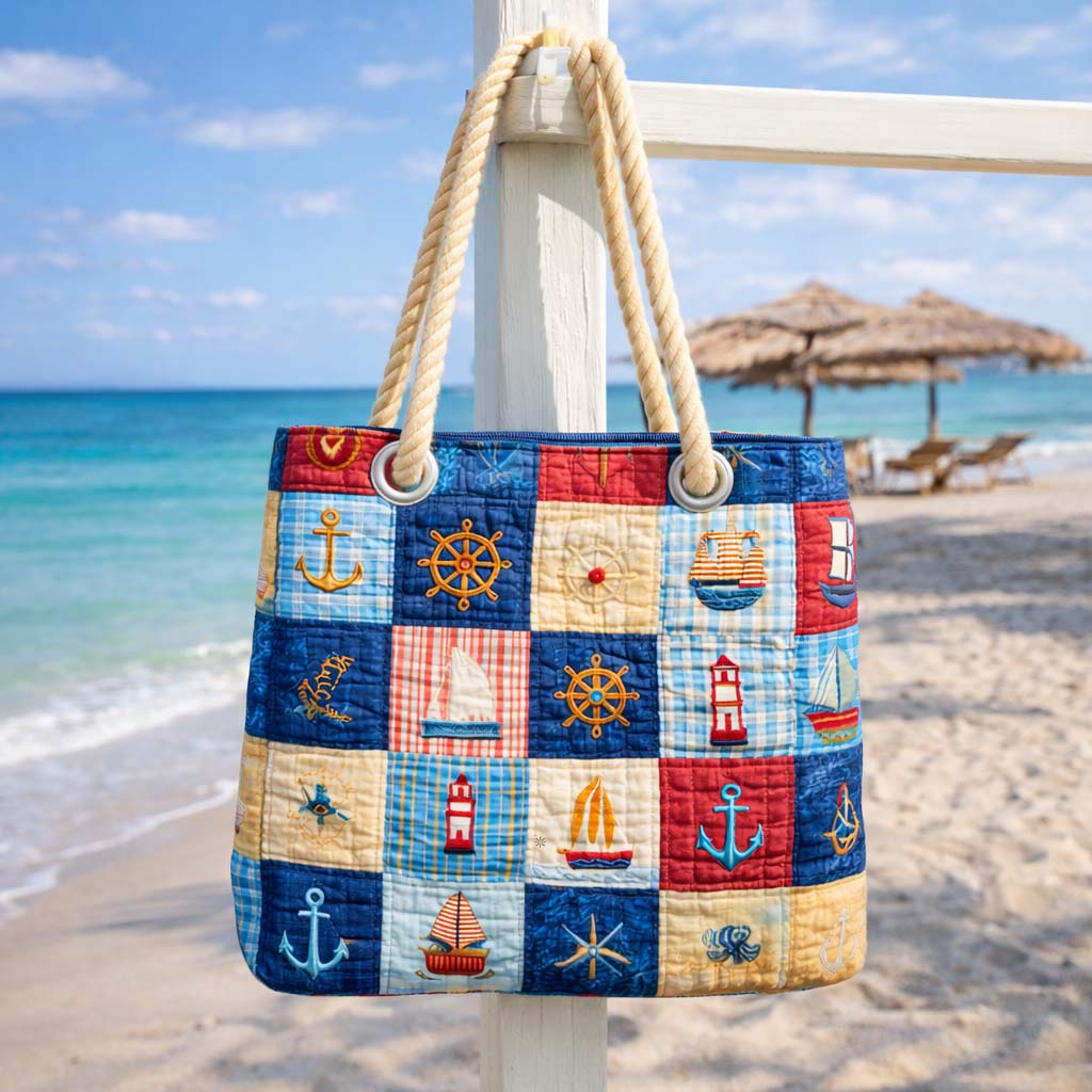 Handcrafted Beach Bag | Marine Patchwork Margaret York