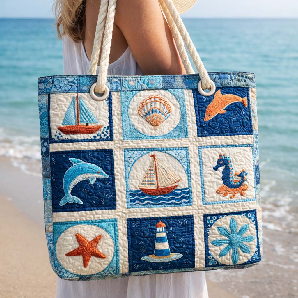 Handcrafted Beach Bag | Marine Creatures Margaret York