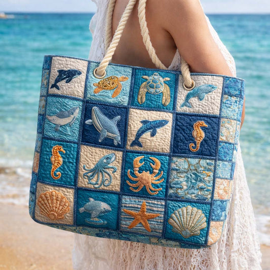 Handcrafted Beach Bag | Marine Life Margaret York