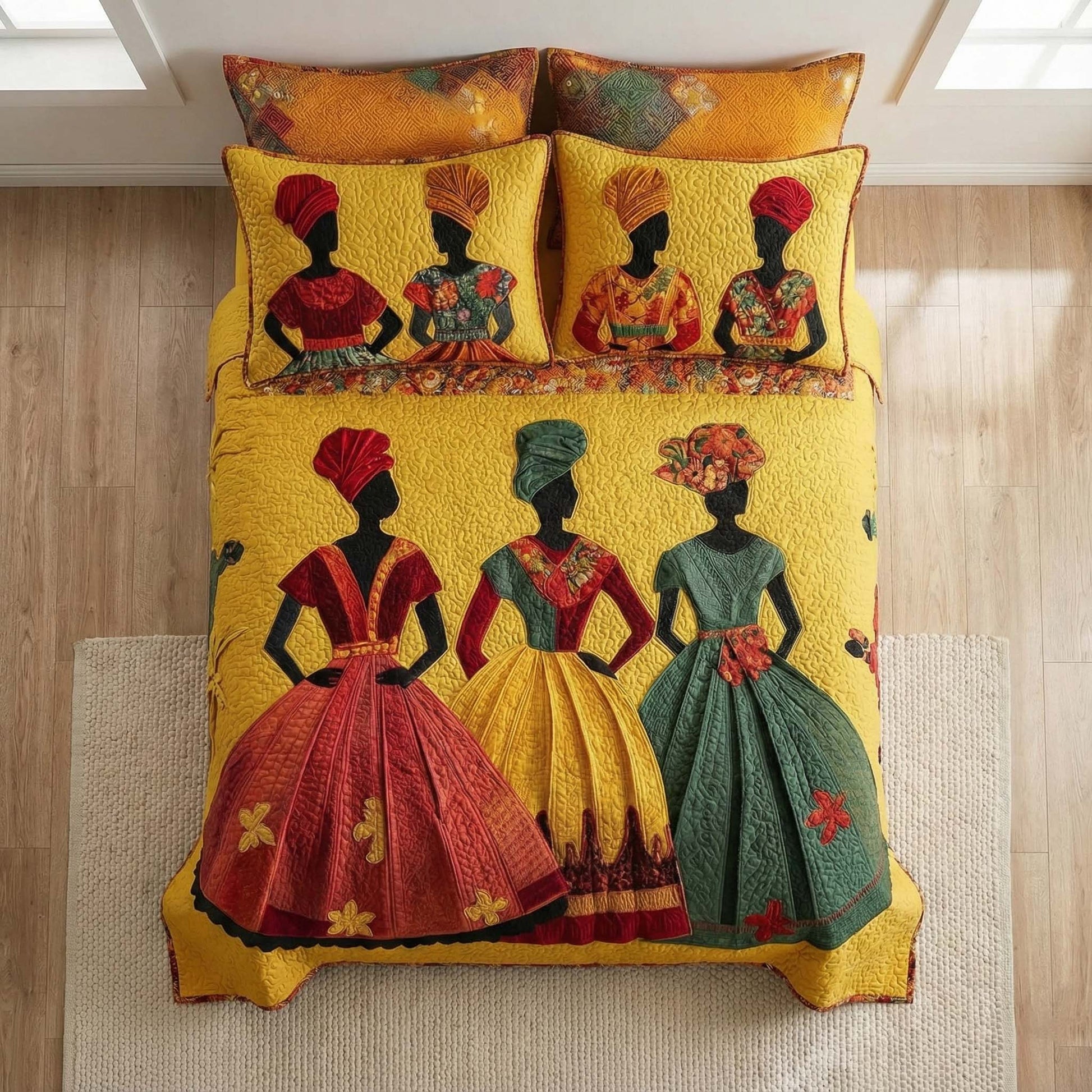 Soulbound Roots 3-Piece Quilted Bedding Set Margaret York
