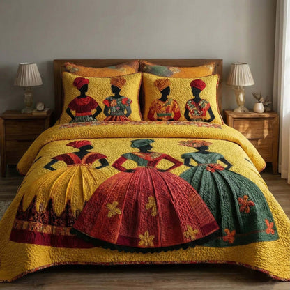 Soulbound Roots 3-Piece Quilted Bedding Set Margaret York