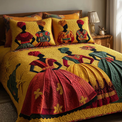 Soulbound Roots 3-Piece Quilted Bedding Set Margaret York