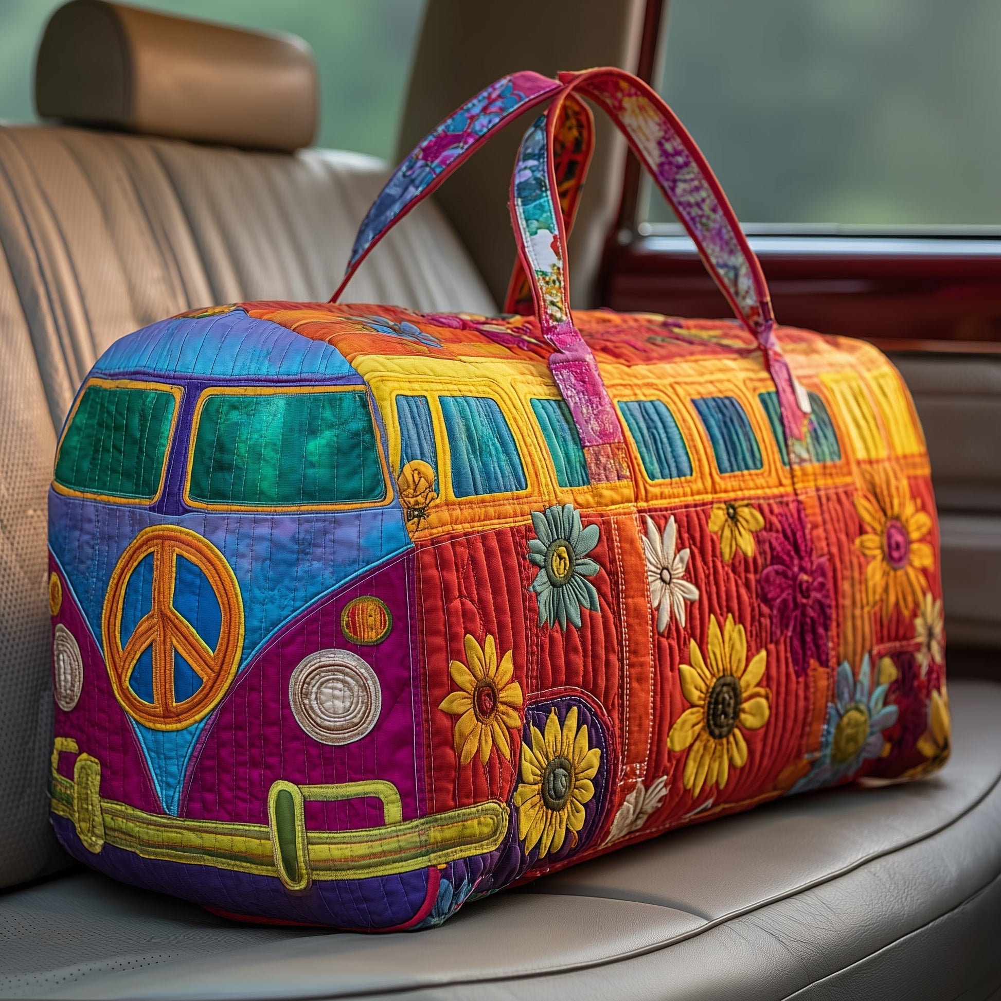 Hippie Van Quilted Duffle Bag - Model GFTOTP10609 Margaret York
