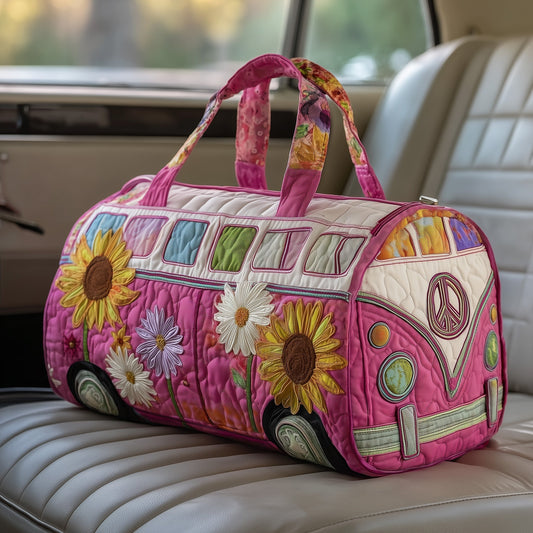 Hippie Van Quilted Travel Duffle Bag Margaret York