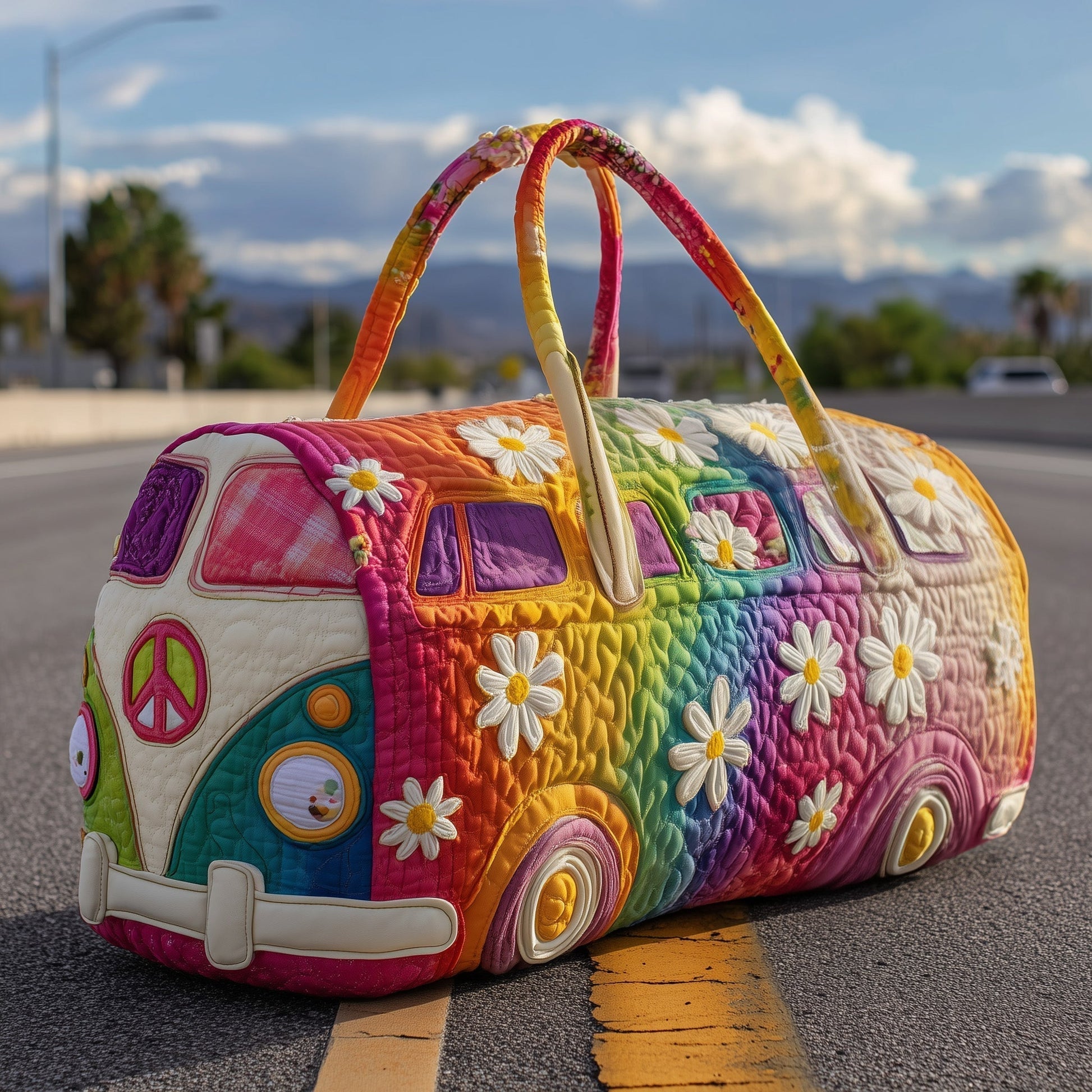 Hippie Journey Quilted Travel Duffle Bag - GFTOTP10823 Margaret York