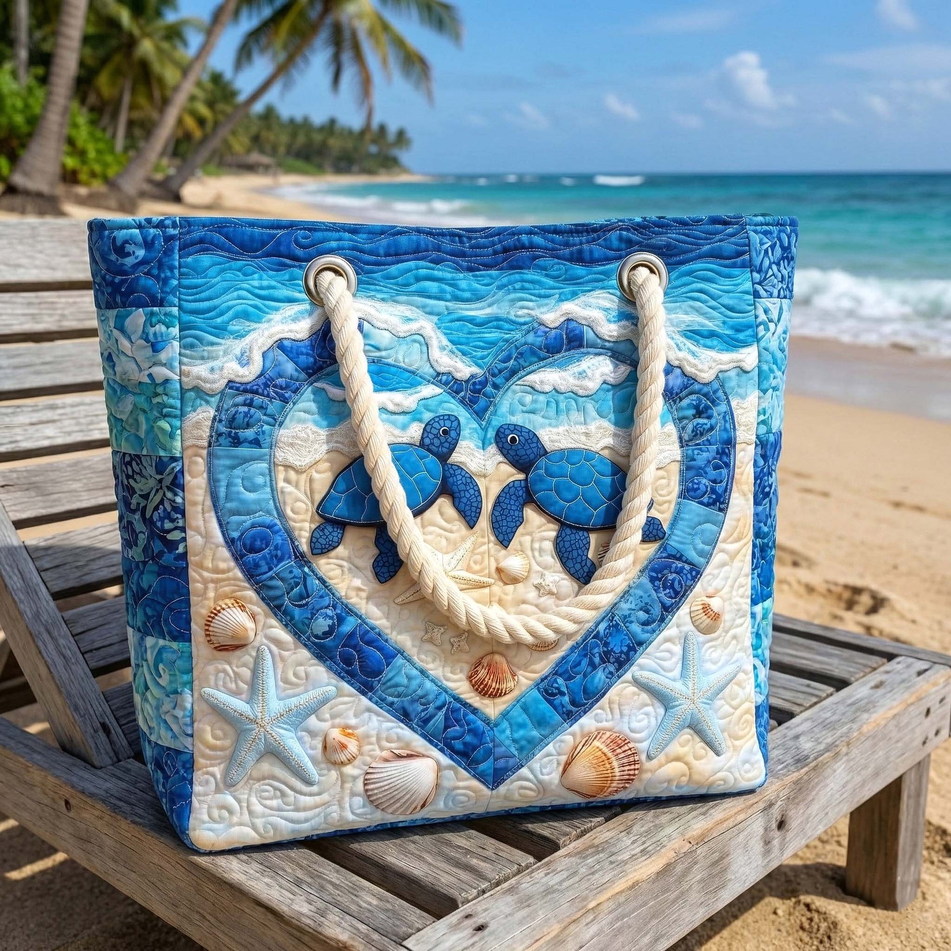 Handcrafted Beach Bag | Turtle Serenity Margaret York