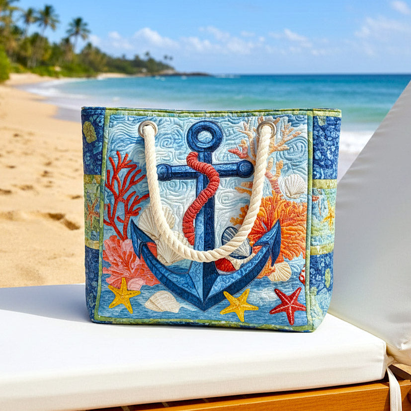 Handcrafted Beach Bag | Nautical Anchor Margaret York