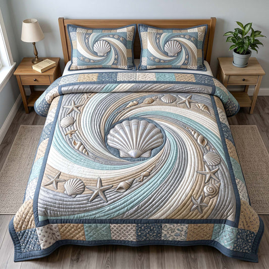 Coastal Whisper 3-Piece Quilted Bedding Set Margaret York