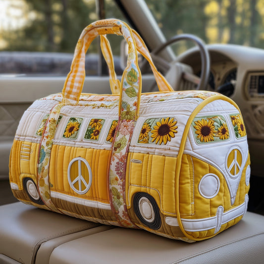 Quilted Duffle Bag - Yellow Hippie Van Design GFTOXM411 Margaret York