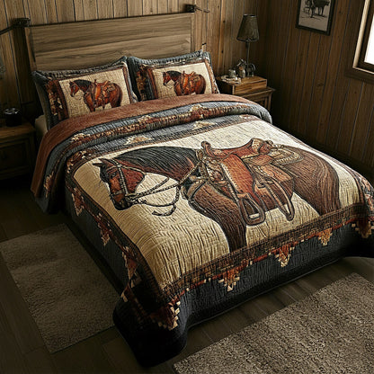Prairie Horse 3-Piece Quilted Bedding Set Margaret York