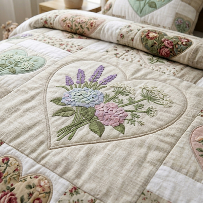 Flower Patchwork 3-Piece Quilted Bedding Set Margaret York