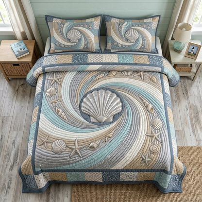 Coastal Whisper 3-Piece Quilted Bedding Set Margaret York
