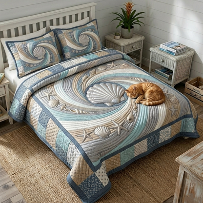 Coastal Whisper 3-Piece Quilted Bedding Set Margaret York