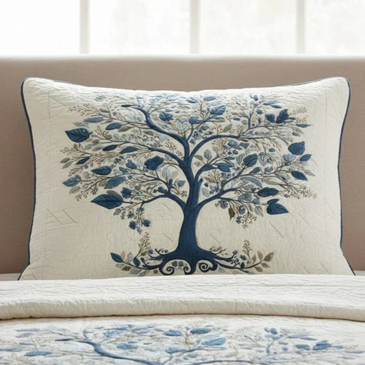 Blue Serenity Quilted Cushion Cover Margaret York