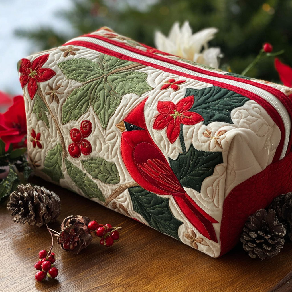 Holly Cardinal Quilted Make-up Bag Margaret York